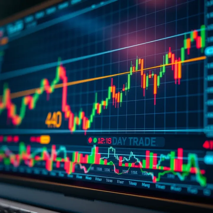 Detailed chart showing stock price movements and trading indicators