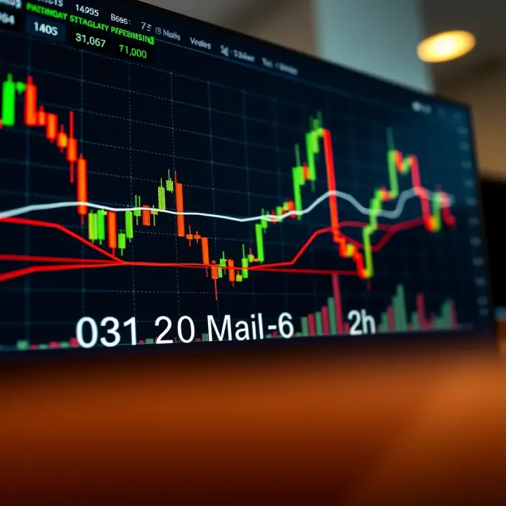 Binary options chart showing candlestick patterns and price movements