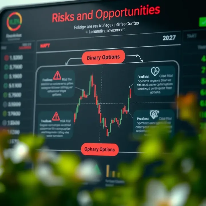 Diagram showing the risks and opportunities involved in binary options investment