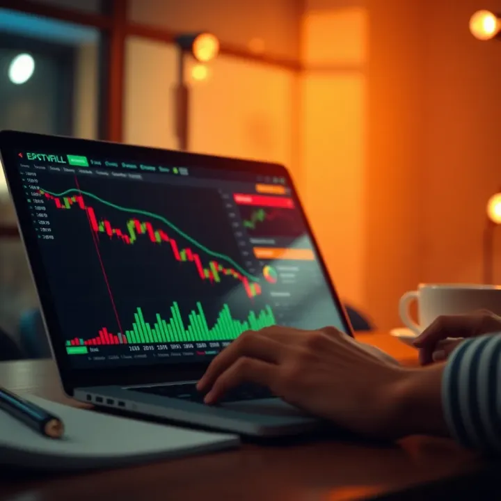 Conceptual illustration of risk management and decision-making in binary options trading