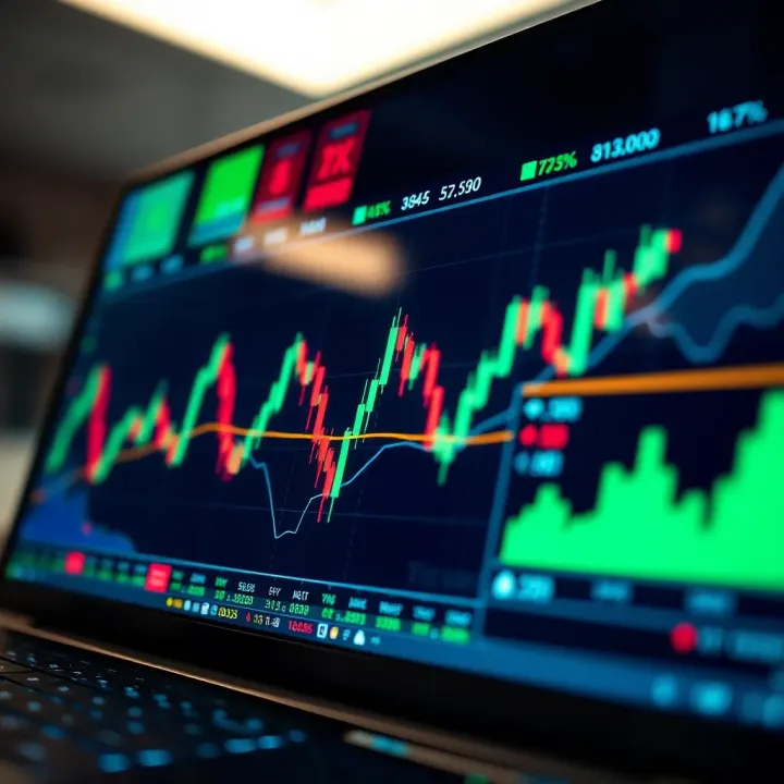 Digital chart displaying binary options trading trends and market analysis