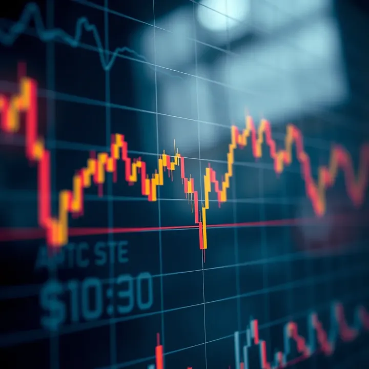 Graph illustrating binary options trading trends and market volatility