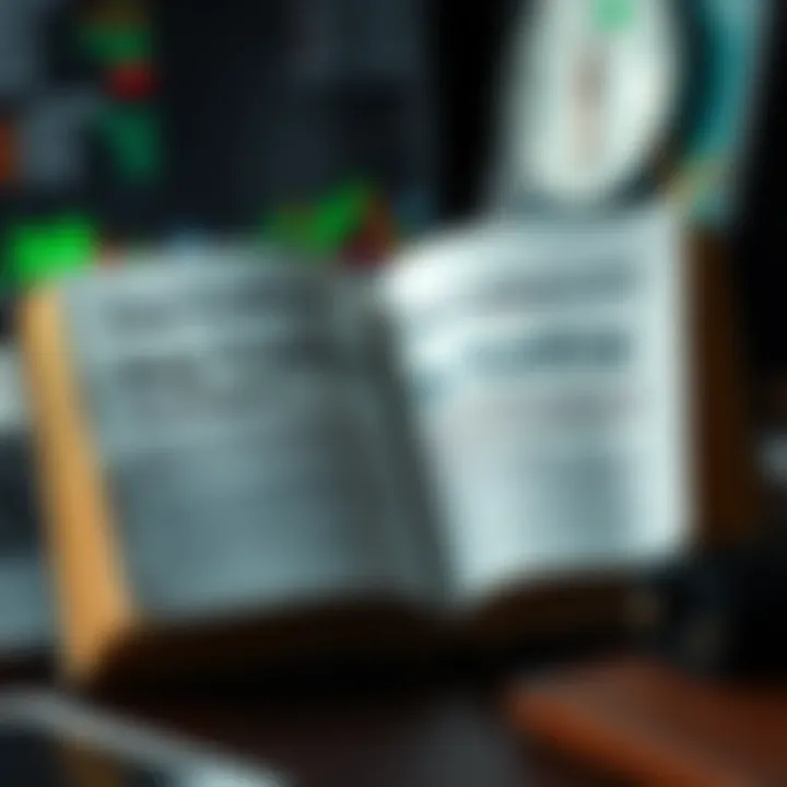 Open book showing detailed trading strategies charts and annotations used for learning advanced day trading techniques