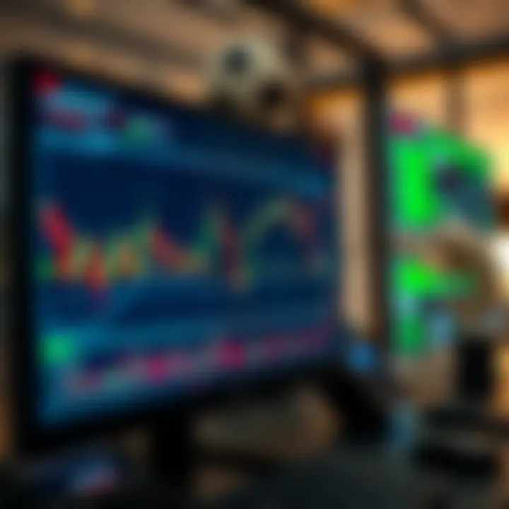 Trading platform interface displaying real-time stock charts and market data