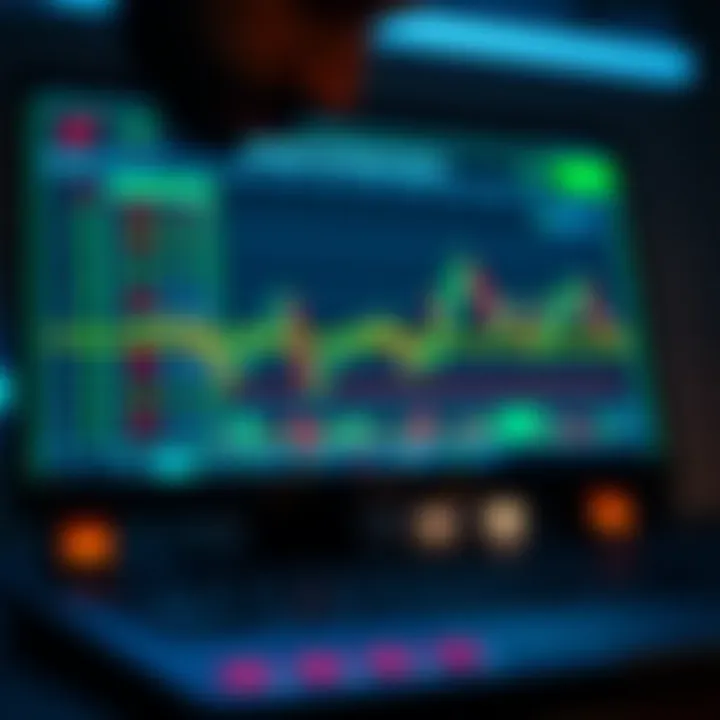 Illustration showing a digital interface displaying binary options signals analysis