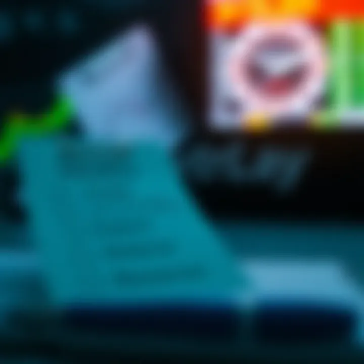 A conceptual illustration showing a checklist with important features like costs, support, and resources for selecting a brokerage