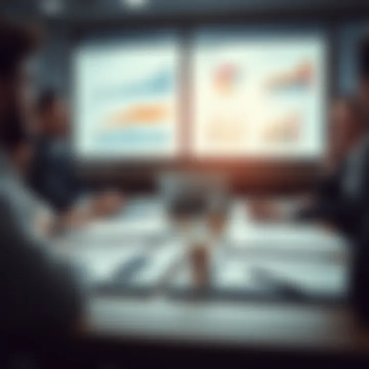 Strategic Business Decisions Supported by Market Research Business strategy meeting using market research data and graphs