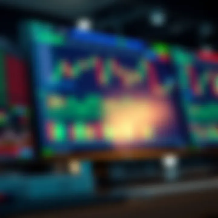 Trading platform interface displaying real-time stock charts and market data for day trading