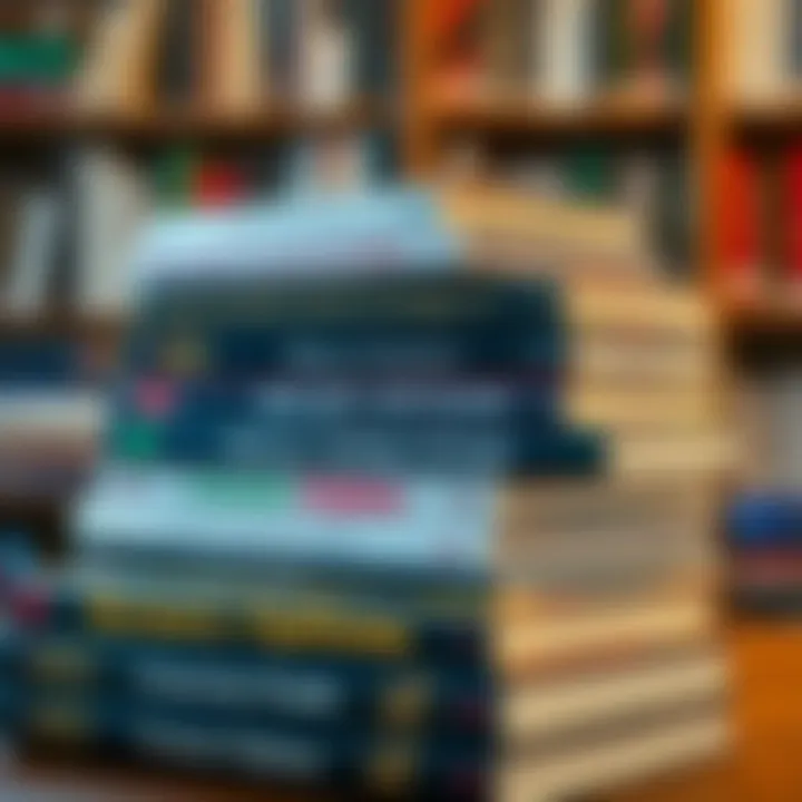 Collection of Books on Binary Options Investment Strategies Books stacked with titles related to binary options investment strategies