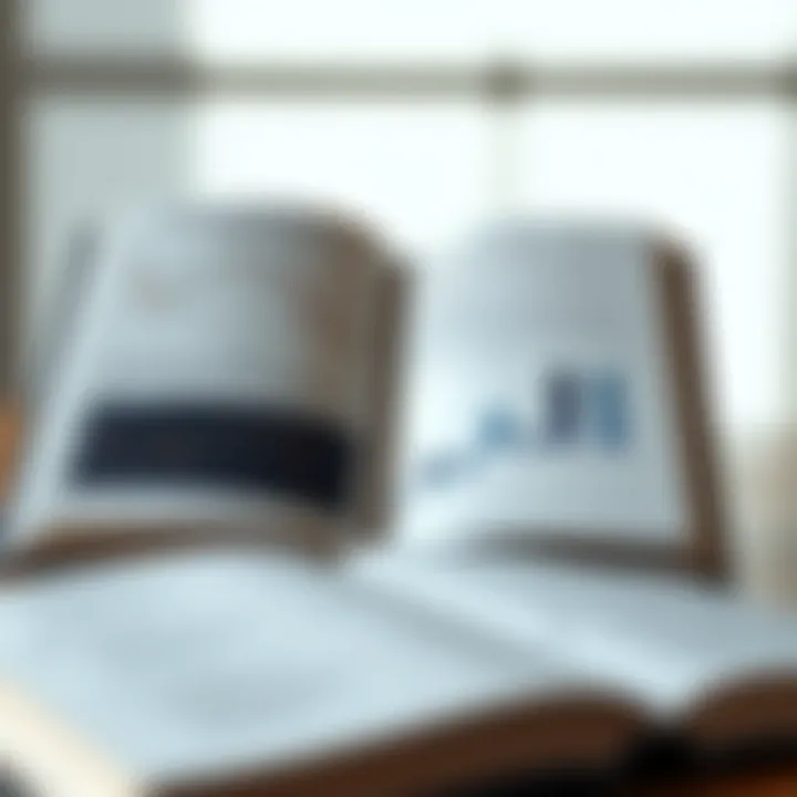 Open book displaying charts and graphs related to binary options trading