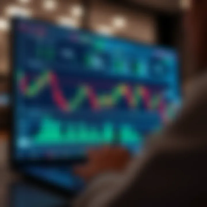 Illustration of binary options trading concepts with charts and digital interface