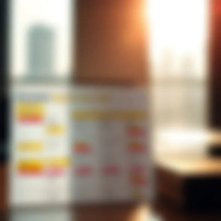 Visualization of a financial calendar highlighting important economic events and dates affecting markets