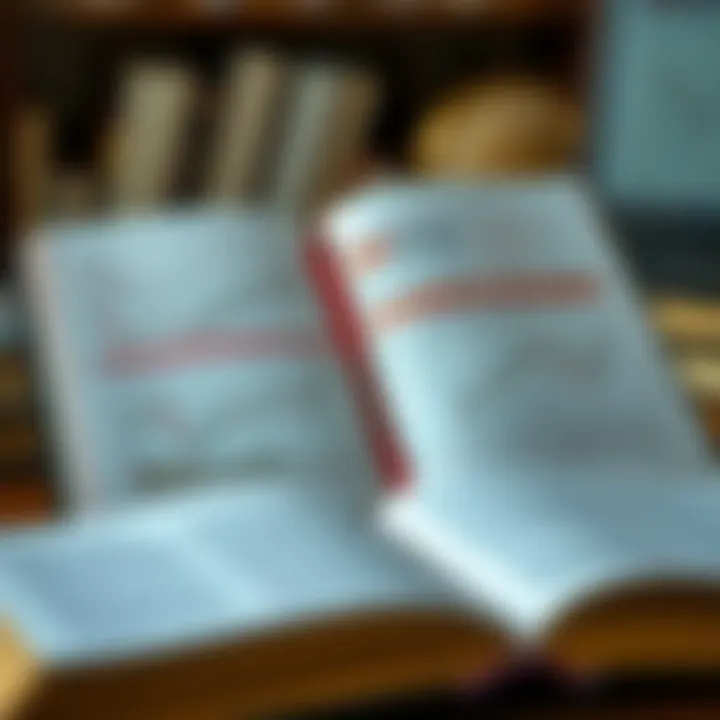 Open financial book with charts and candlestick patterns highlighted