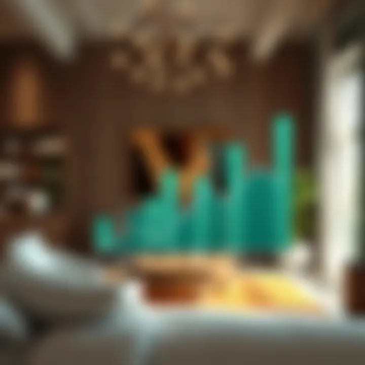 Graph depicting consumer behavior trends and demand sectors in interior design market