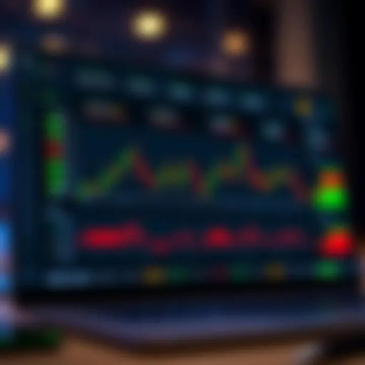 Illustration of a virtual trading account dashboard showing profit and loss simulation