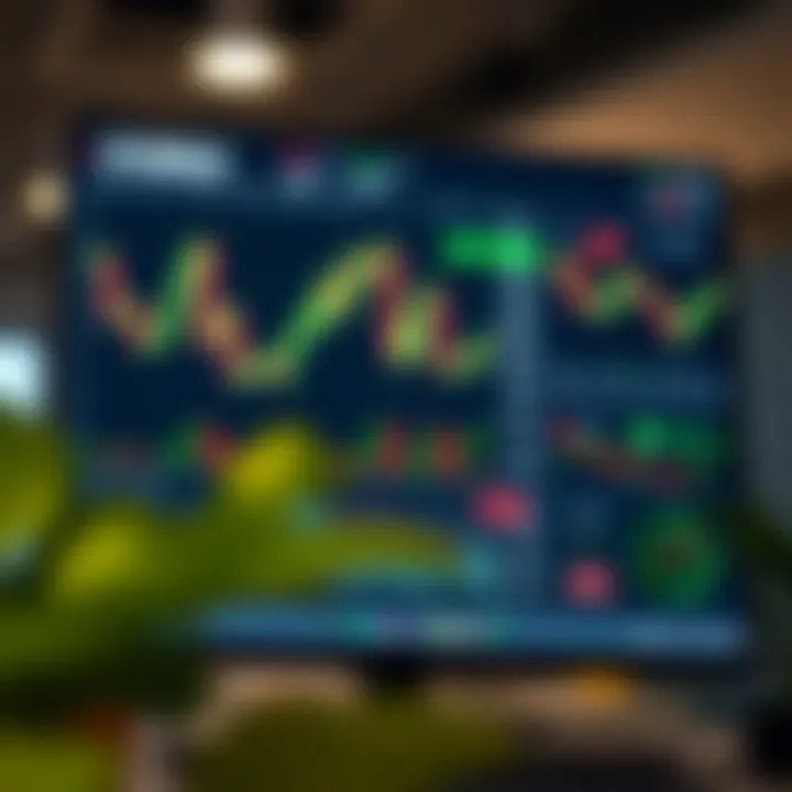 Forex trading platform interface displaying a demo account with charts and currency pairs