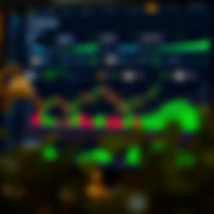 Visual representation of cryptocurrency copy trading interface with charts and trader profiles