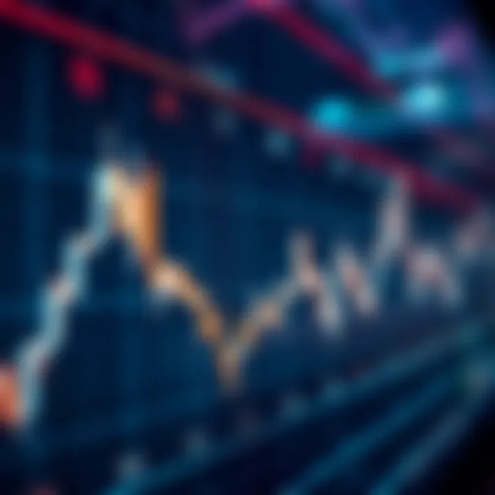 Graph showing currency value fluctuations influenced by economic news