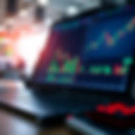 Day Trading Platform Interface with Market Charts and Tools User interface of a day trading platform showing stock charts and trade options