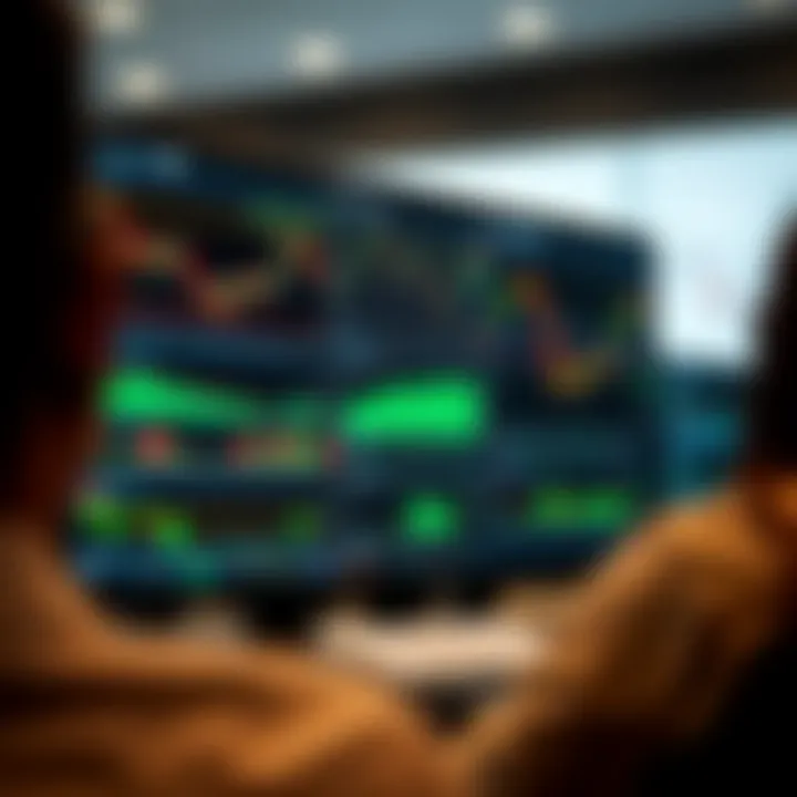 Computer screen displaying multiple financial charts and trading platforms interface