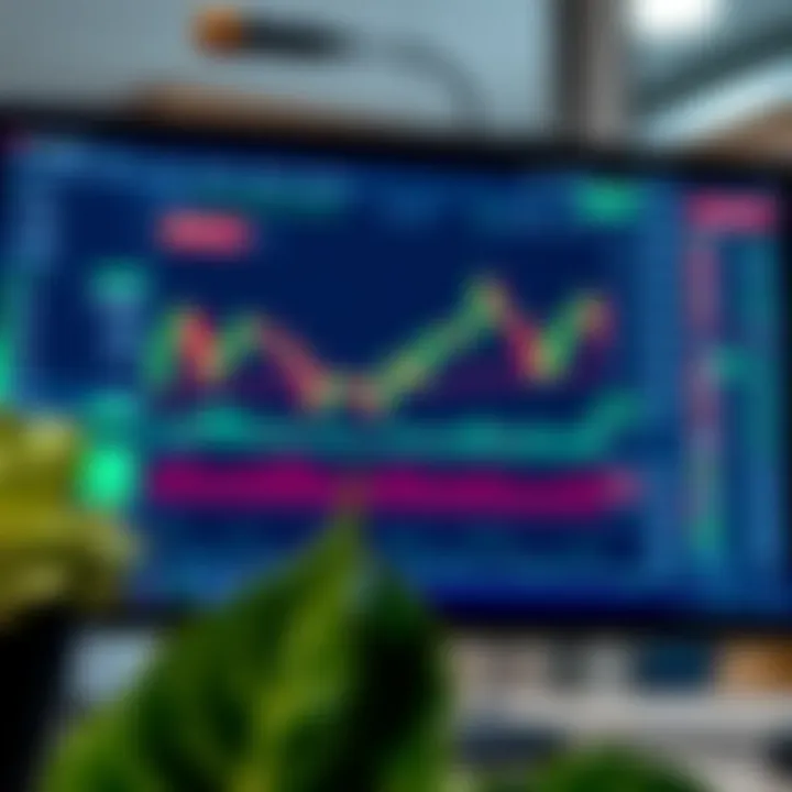 Computer screen displaying a financial trading platform with graphs and charts