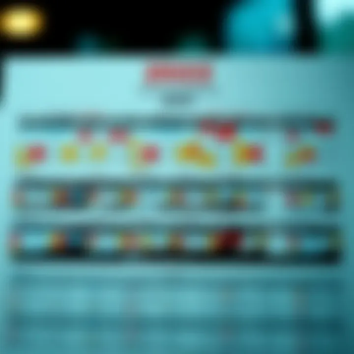 Detailed economic calendar illustrating key market events and indicators throughout the year