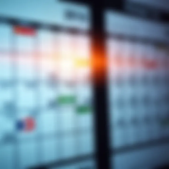 Economic calendar displaying key financial dates and events for the Brazilian market