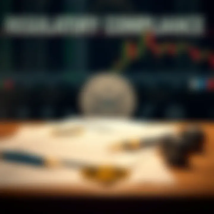 Illustration of regulatory compliance documents and official seals for financial trading platforms