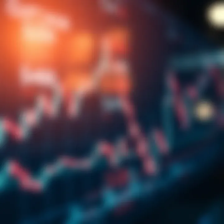 Graph showing currency exchange rate fluctuations on a financial chart