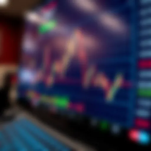 Graph showing currency exchange rate fluctuations on a digital trading platform