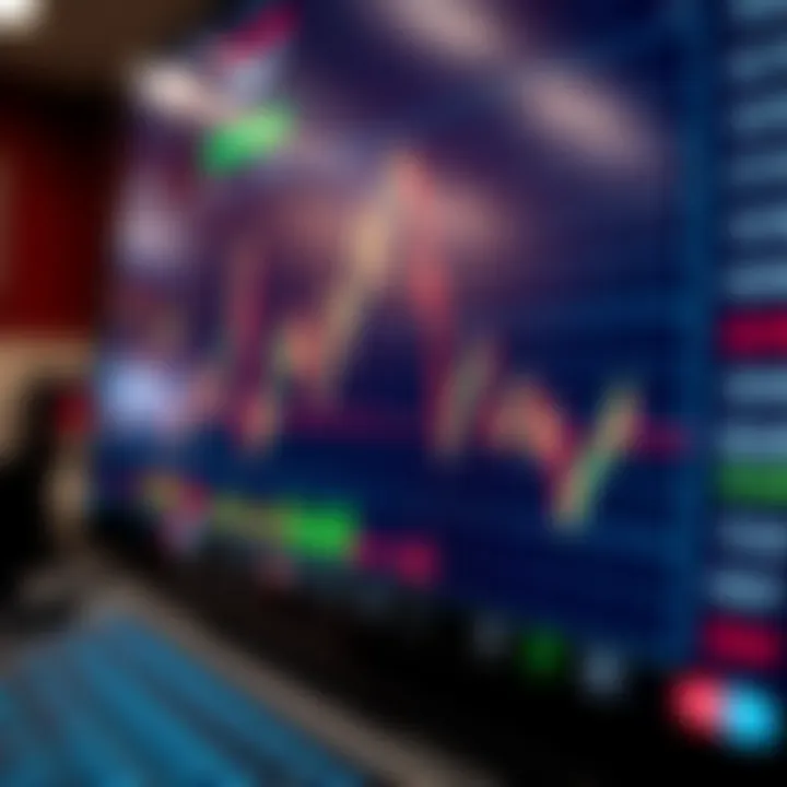Currency Exchange Rate Fluctuations in Forex Trading Graph showing currency exchange rate fluctuations on a digital trading platform