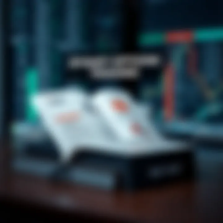 Illustration of a digital book showcasing binary options trading concepts