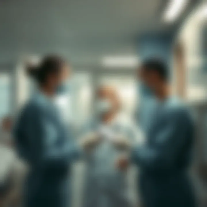 Medical staff collaborating to implement safety protocols in a hospital ward
