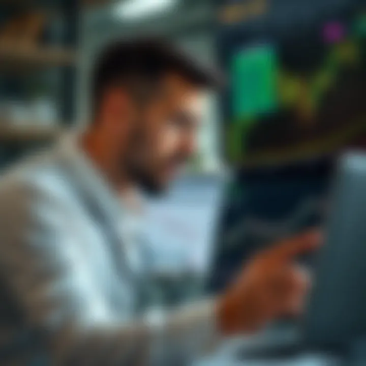 Investor reviewing financial charts and economic data to make informed market decisions