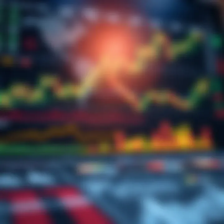 Graph showing market trends and data analysis with charts and graphs