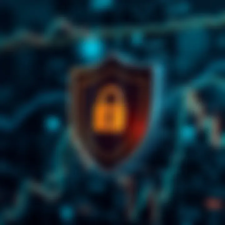 Digital representation of a financial shield symbolizing regulated binary options brokers security