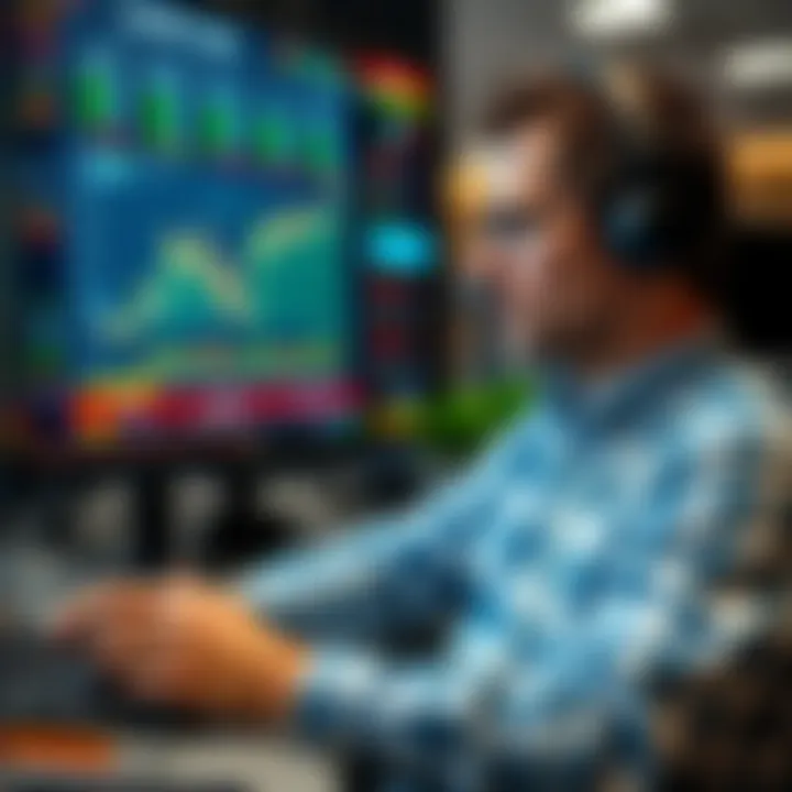 Trader using economic calendar to assess market trends and make strategic decisions