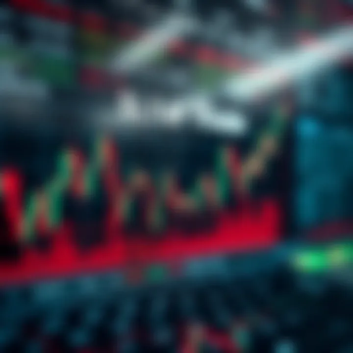 Graph showing rapid fluctuations in binary options trading with highlighted entry and exit points