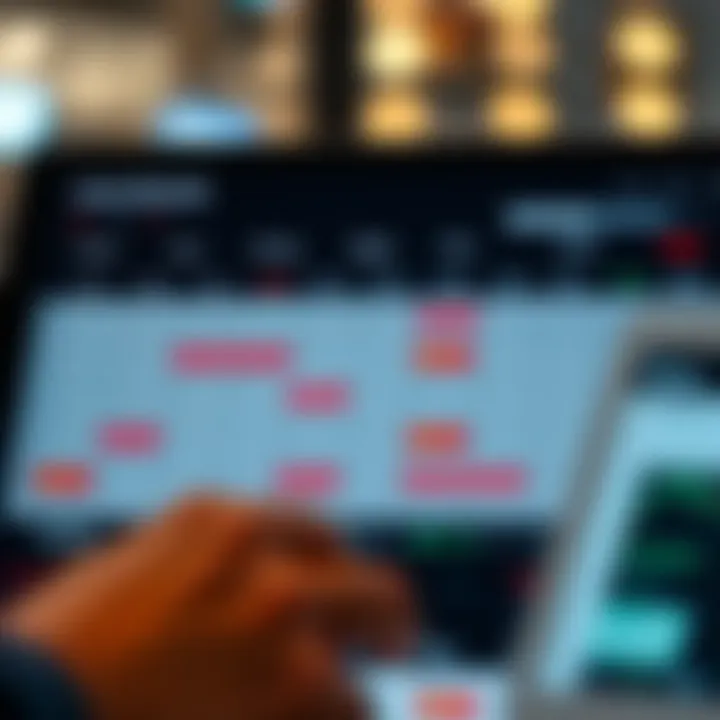 Calendar displaying upcoming economic events and data releases highlighted for investor planning