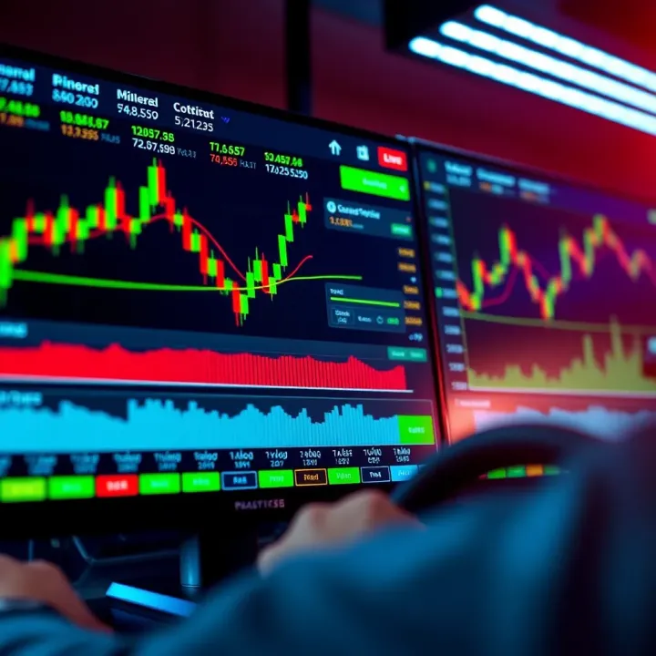 Secure online binary options trading platform interface with charts and indicators