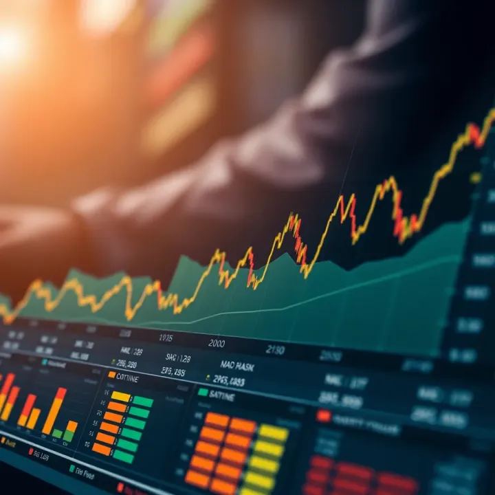 Market analysis chart showing trends and competitor data visualization