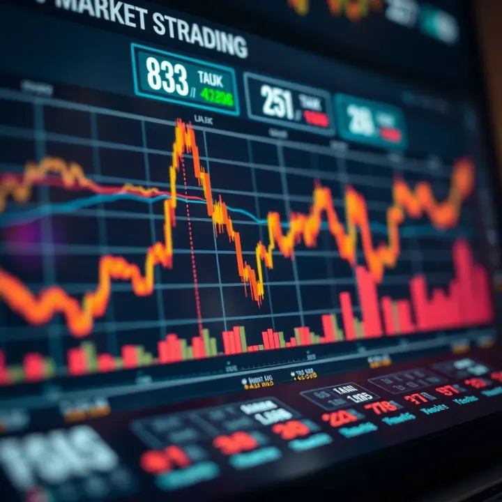 Graph showing market trends and analysis data visualizations