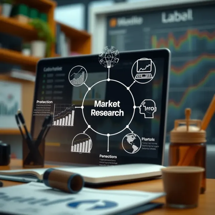Diagram showing components of effective market research and data interpretation