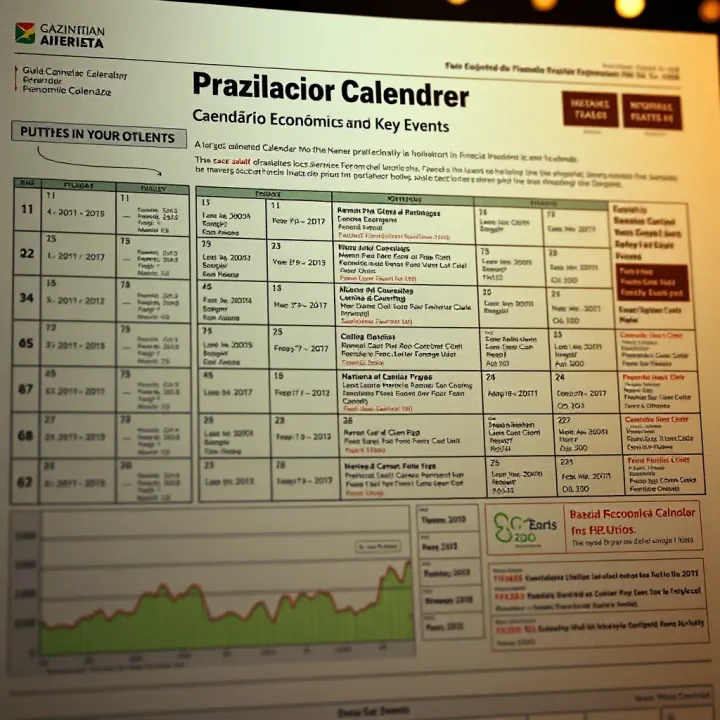 Detailed view of Brazil economic calendar highlighting key financial events and dates