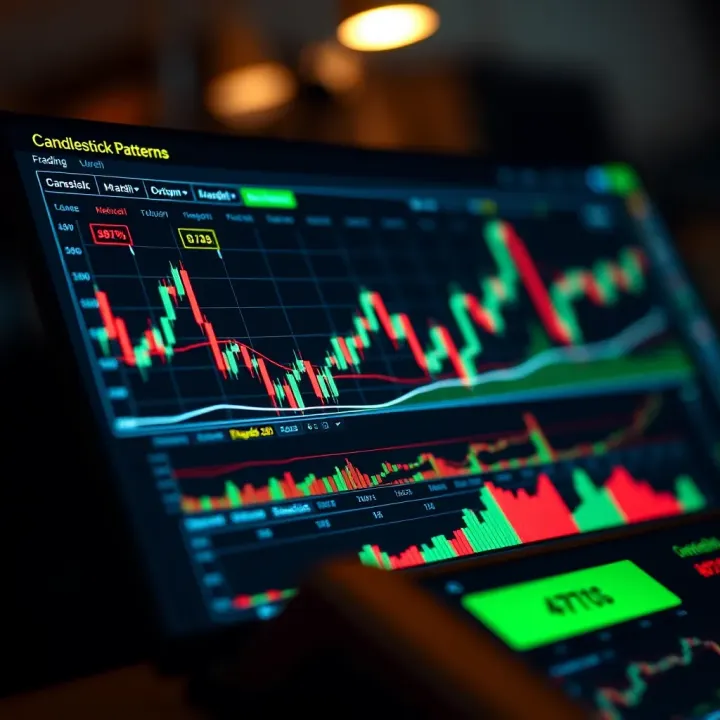 Chart displaying various candlestick patterns used in technical trading analysis