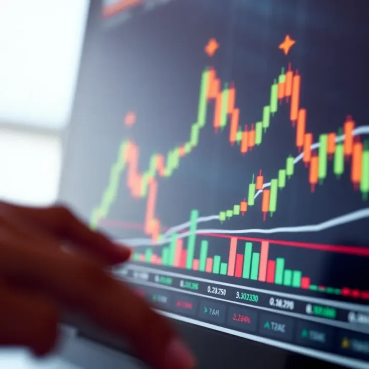 Candlestick Chart Demonstrating Price Action Movements Candlestick chart illustrating price action movements on a trading platform