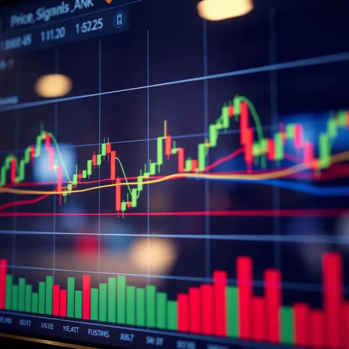 Graph showing price movements with highlighted complex signals across different market contexts