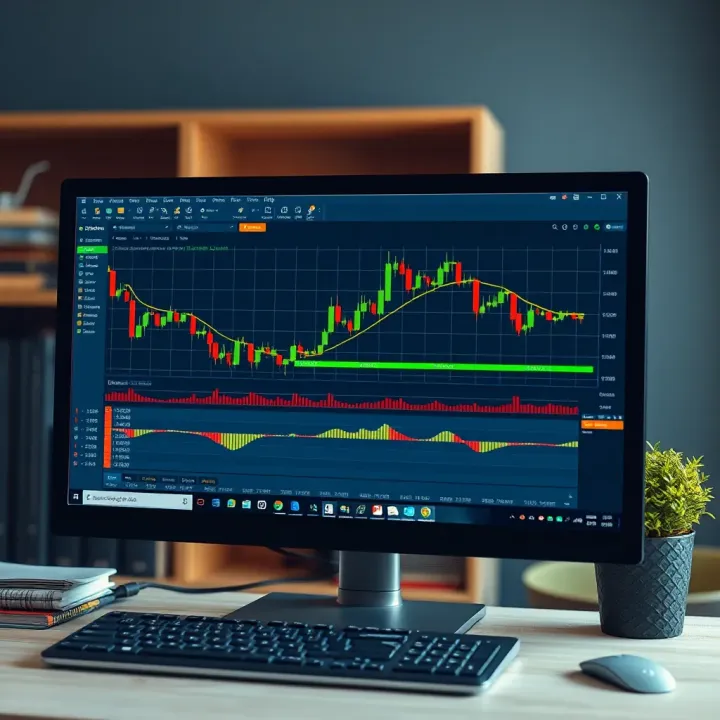 Risk-Free Forex Practice Through Demo Account Conceptual illustration of risk-free forex trading practice using a demo account on a computer screen
