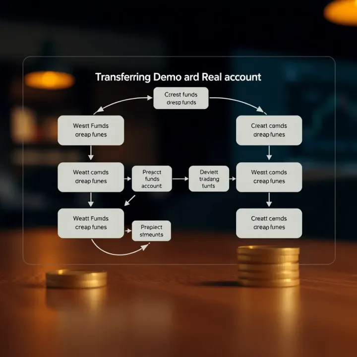 Flowchart showing correct methods to move funds from demo to real account