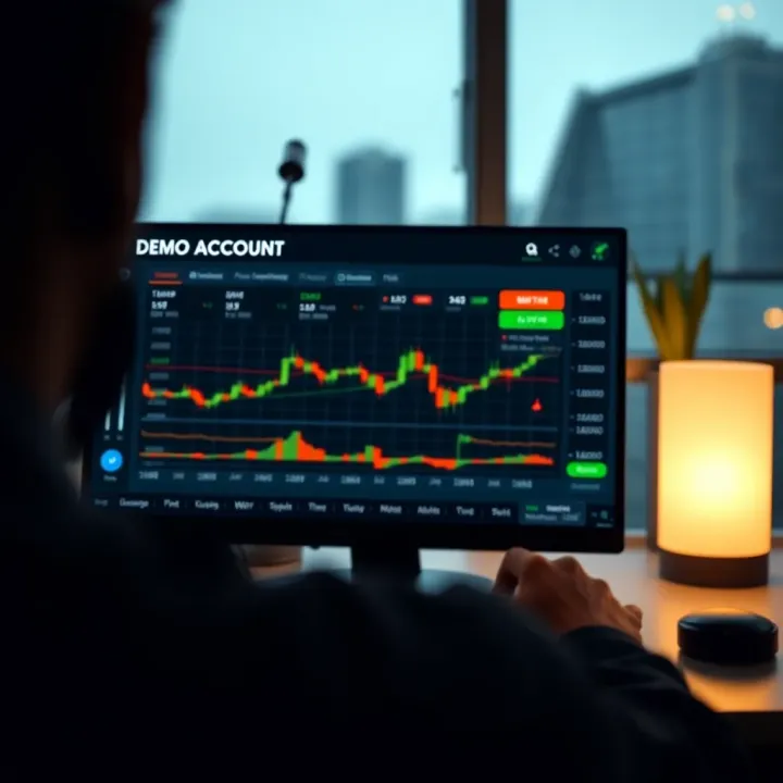 Investment Demo Account Interface Overview Simulation of investment trading platform displaying demo account interface